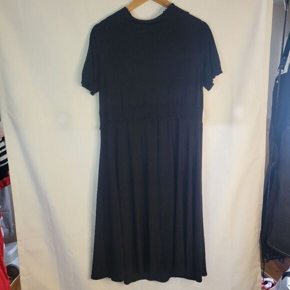 Talbot's Ruched Black Women's Dress - Picture 2 of 12